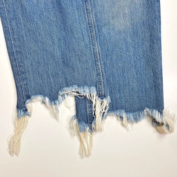 We The Free People Maggie Mid-Rise Straight Leg Crop Jean Sequoia Blue 27 - Picture 5 of 9